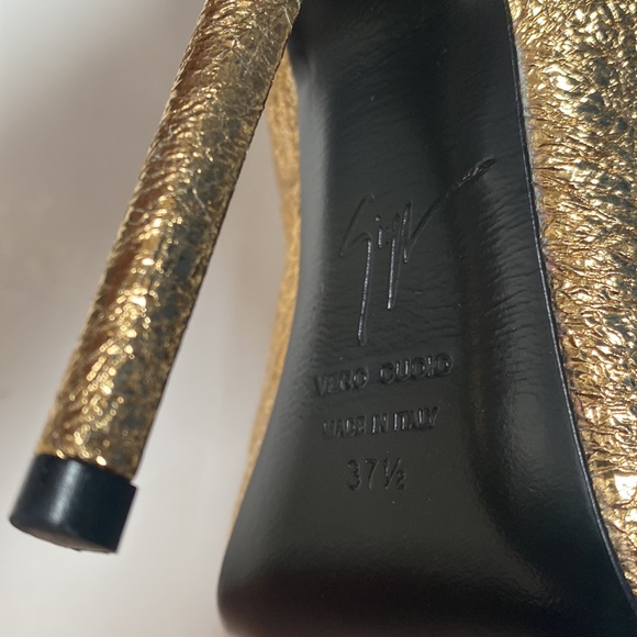 Giuseppe Zanotti Gold Alien/Warby Cristallo Heels Gold Glamour Metallic Pumps - Picture 11 of 16
